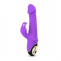 Wiggly Rabbit Vibe, 9 Rabbit Ear Clitoral Vibrating Functions & 5 Thrusting/Wiggling Functions on Shaft, PURPLE 